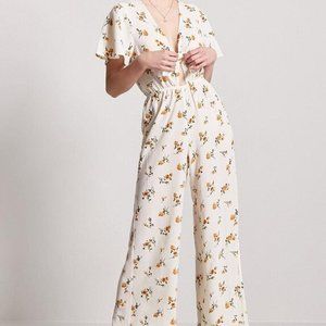 Floral V-Neckline Jumpsuit